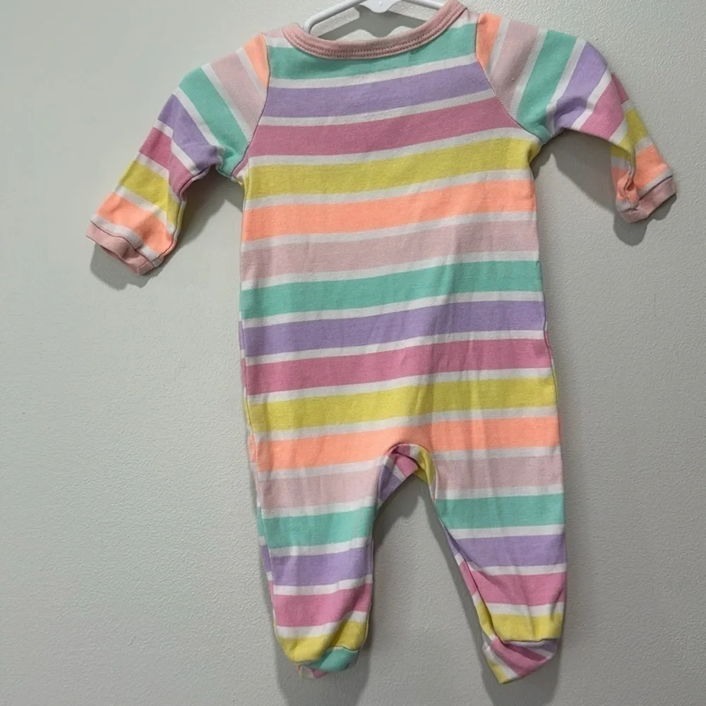 Striped footie onesie